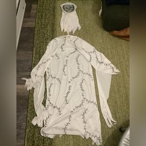 Halloween overhead mask and dress skeleton costume size 42-46